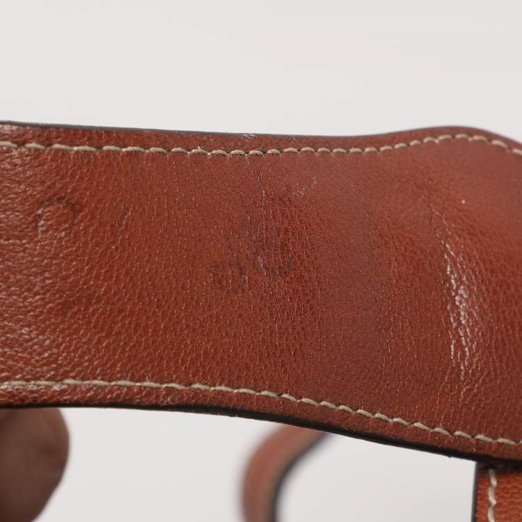 Pre Owned Dolce & Gabbana Gold/Brown Coated Canvas and Leather Miss Exotic Tote