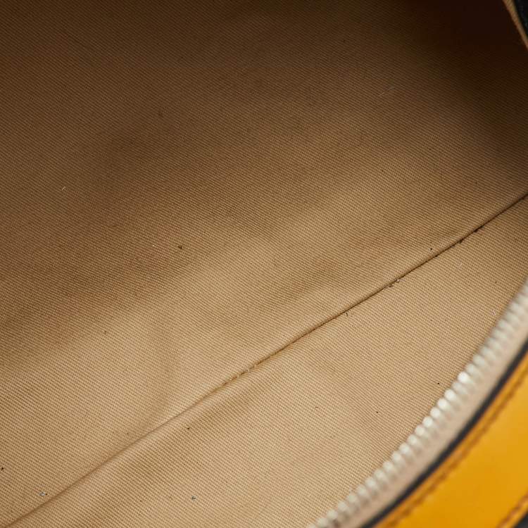 Pre Owned Dolce & Gabbana Yellow/Black Mesh and Patent Leather Miss Romantique Satchel