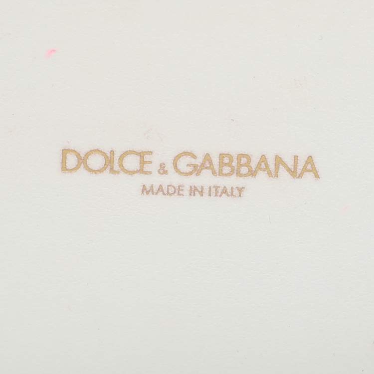 Pre Owned Dolce & Gabbana White Leather Medium Devotion Shoulder Bag