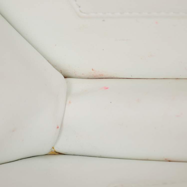 Pre Owned Dolce & Gabbana White Leather Medium Devotion Shoulder Bag