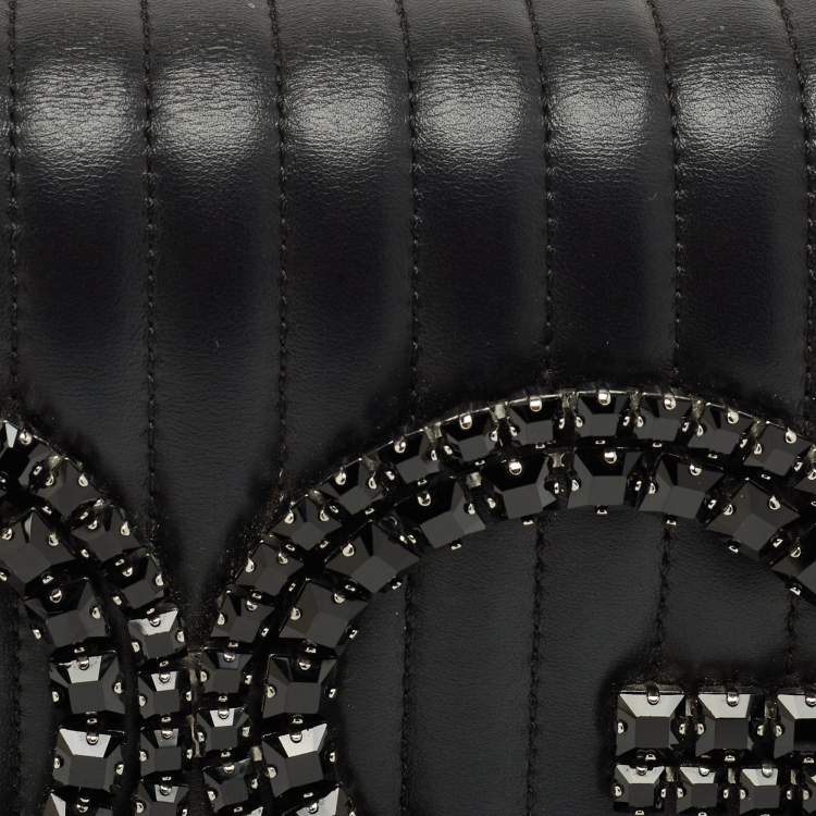Pre Owned Dolce & Gabbana Black Quilted Leather DG Girls Shoulder Bag