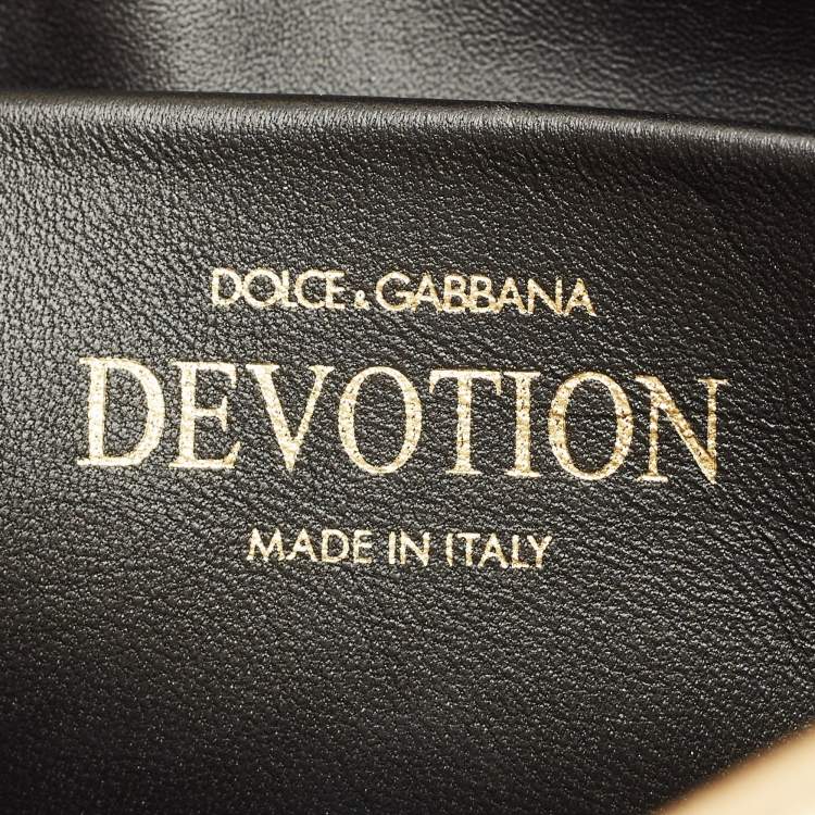 Pre Owned Dolce & Gabbana Gold Leather Soft Devotion Shoulder Bag