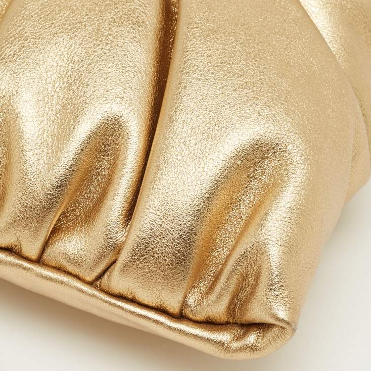 Pre Owned Dolce & Gabbana Gold Leather Soft Devotion Shoulder Bag