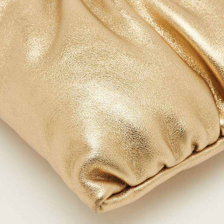 Pre Owned Dolce & Gabbana Gold Leather Soft Devotion Shoulder Bag