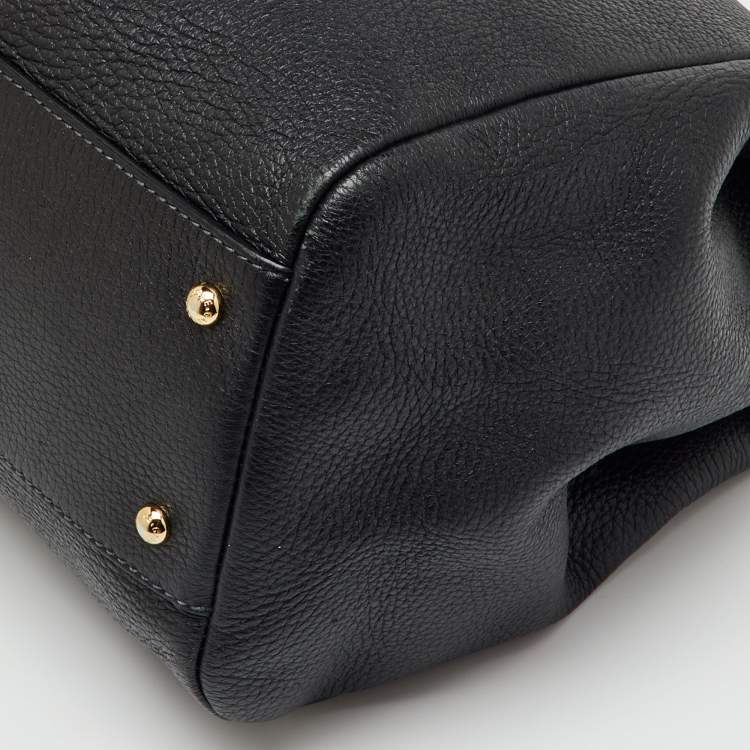 Pre Owned Dolce & Gabbana Black Leather Miss Sicily Tote