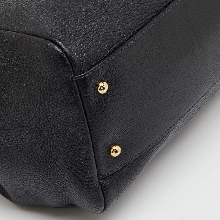 Pre Owned Dolce & Gabbana Black Leather Miss Sicily Tote