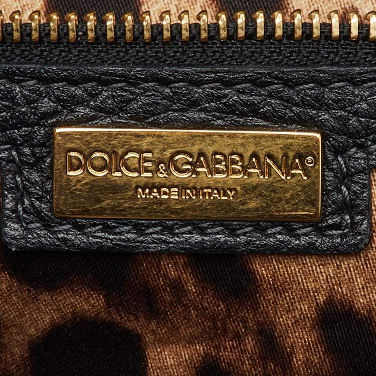 Pre Owned Dolce & Gabbana Black Leather Miss Sicily Tote