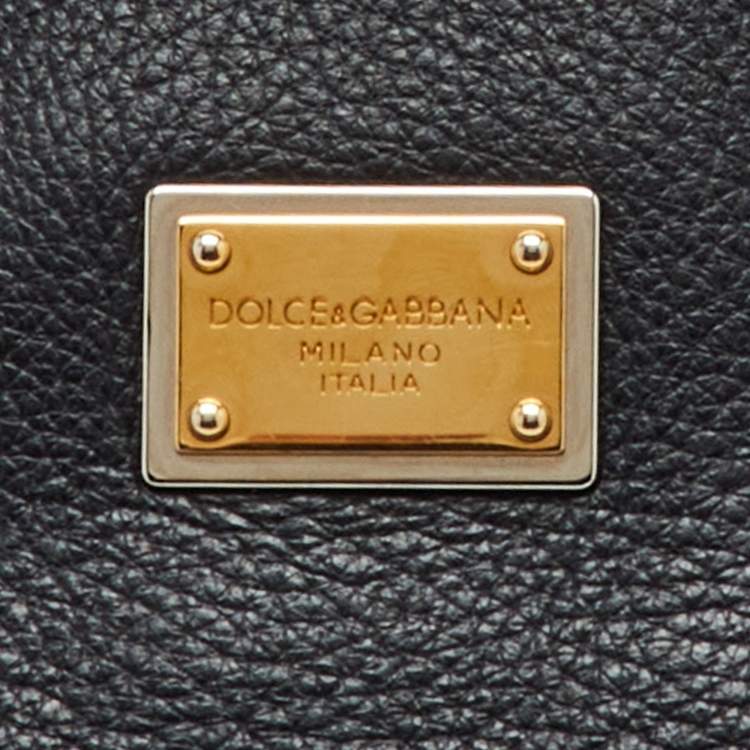 Pre Owned Dolce & Gabbana Black Leather Miss Sicily Tote