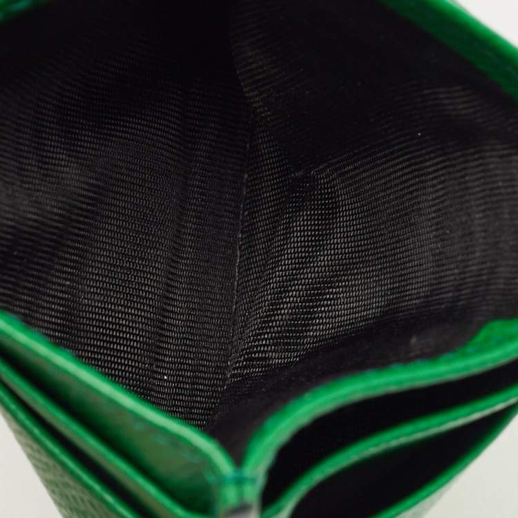 Pre Owned Dolce & Gabbana Green Leather Logo Card Holder