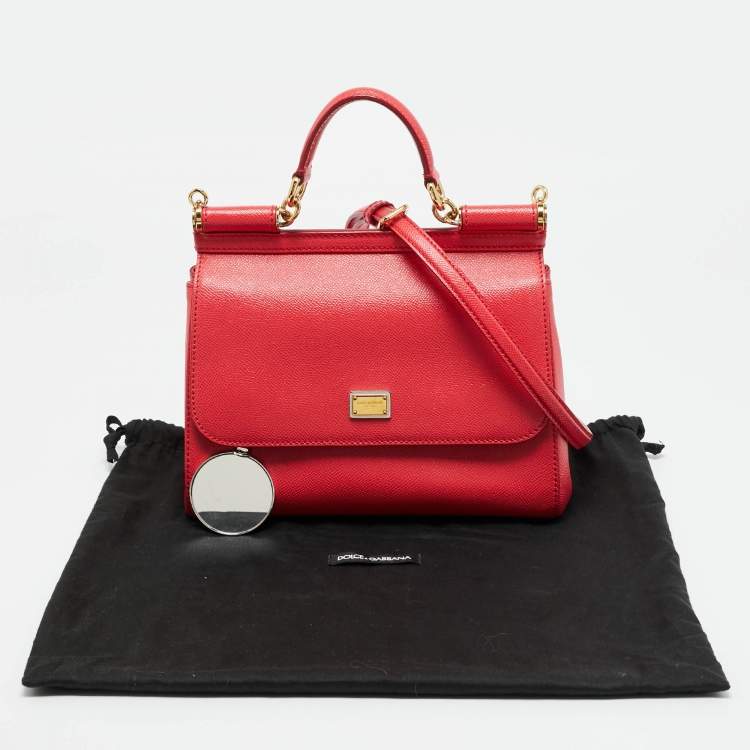 Pre Owned حقيبة يد علوية دولتشي أند غابانا ميس سيزيلي متوسطة قماش مطلي بطبعة فهد أخضر/أسود