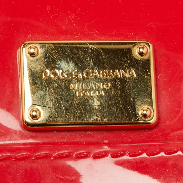 Pre Owned حقيبة دولتشي & غابانا ميس سيسيلي مطاط أحمر بيد علوية
