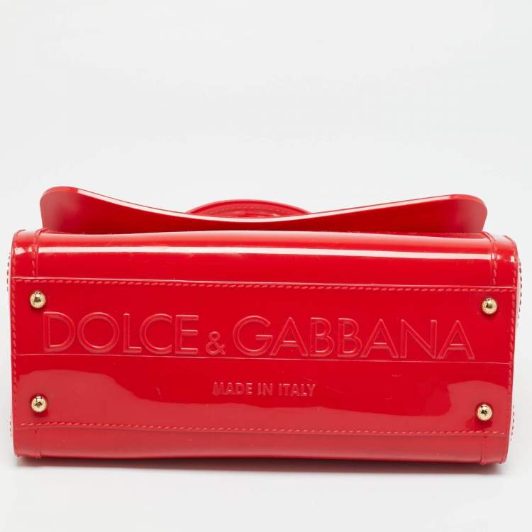Pre Owned حقيبة دولتشي & غابانا ميس سيسيلي مطاط أحمر بيد علوية