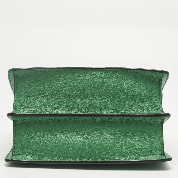 Pre Owned Dolce & Gabbana Green Leather Small Rosalia Shoulder Bag