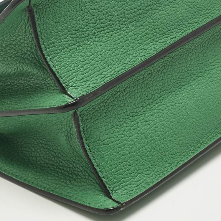 Pre Owned Dolce & Gabbana Green Leather Small Rosalia Shoulder Bag