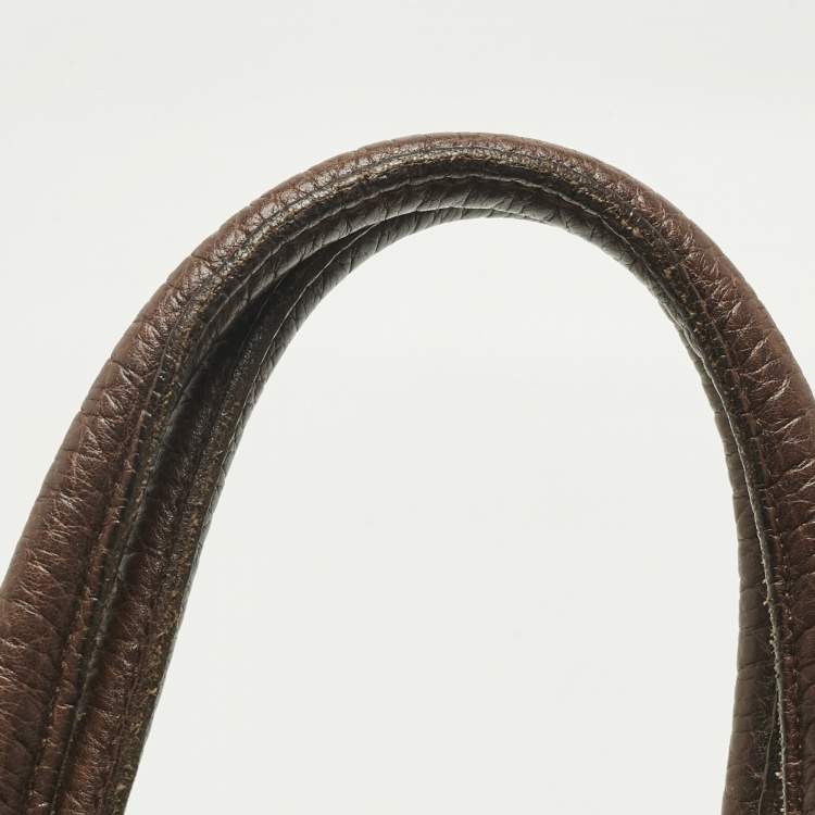 Pre Owned Dolce & Gabbana Brown Leopard Calfhair and Leather Drawstring Hobo