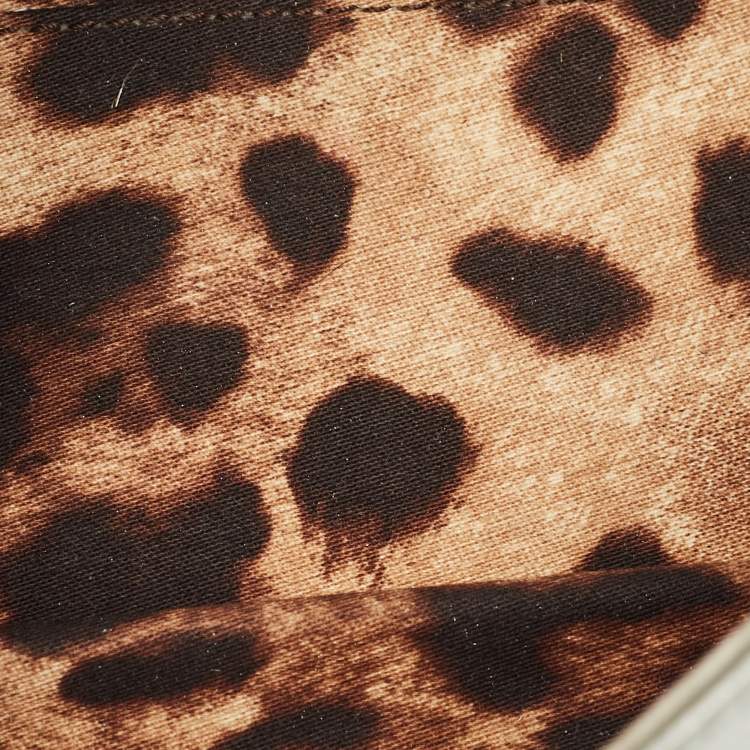 Pre Owned Dolce & Gabbana Grey Lizard Embossed Leather Small Miss Sicily Top Handle Bag