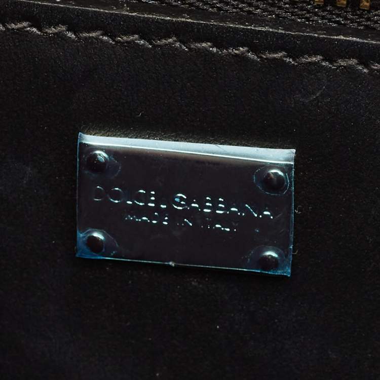 Pre Owned Dolce & Gabbana Black Patent Leather DG Logo Crossbody Bag