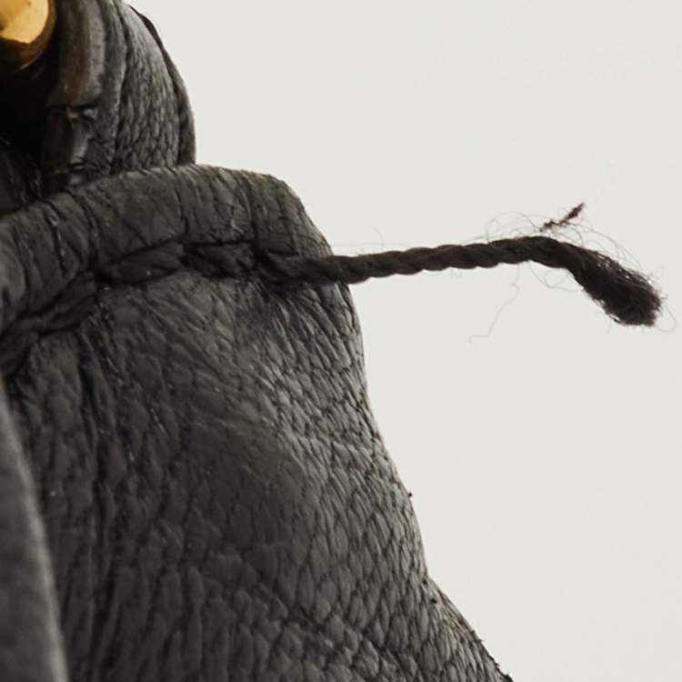 Pre Owned Dolce & Gabbana Black Pleated Leather Chain Clutch