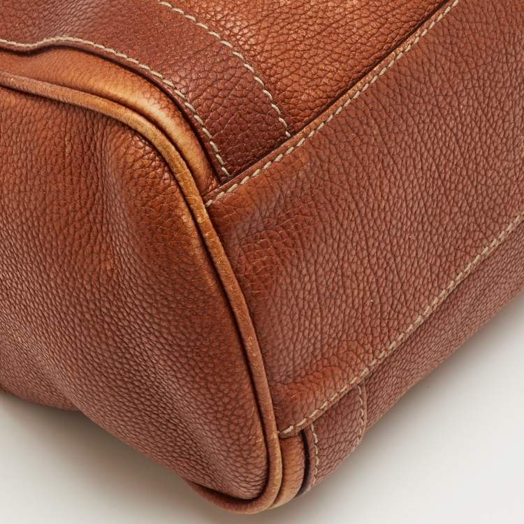 Pre Owned حقيبة دولتشي أند غابانا مس إيزي واي بوسطن جلد بيج