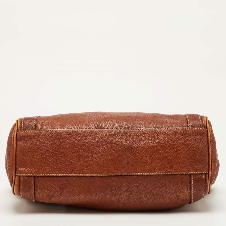 Pre Owned حقيبة دولتشي أند غابانا مس إيزي واي بوسطن جلد بيج