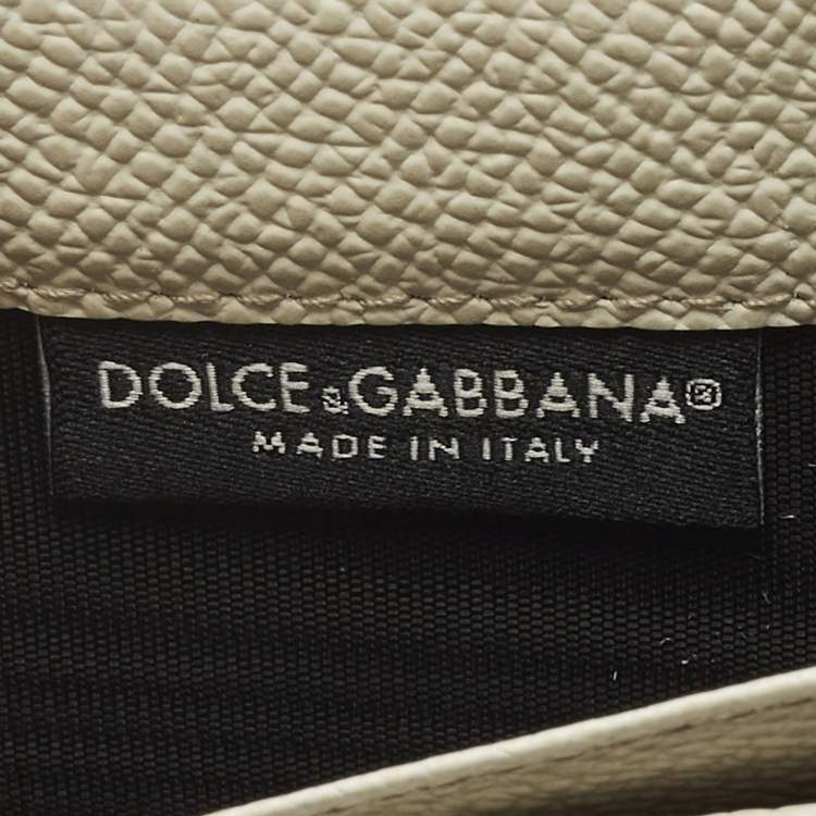 Pre Owned Dolce & Gabbana Miss Sicily White Leather Wallet On Chain