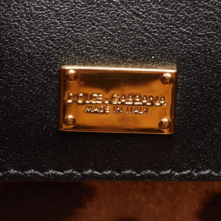 Pre Owned Dolce & Gabbana Lucia Black Leather Studded Top Handle Bag