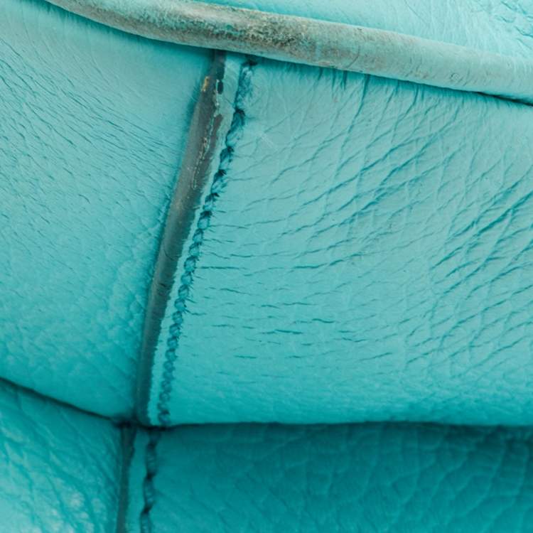 مملوكة مسبقًا حقيبة دولتشي أند غابانا مس سيسيلي كبيرة يد علوية جلد أزرق أكوا