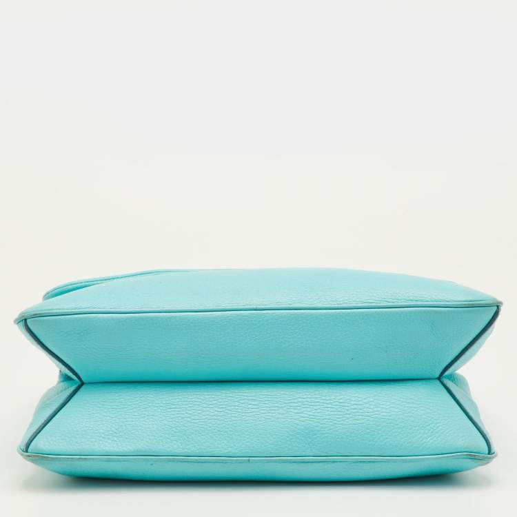 مملوكة مسبقًا حقيبة دولتشي أند غابانا مس سيسيلي كبيرة يد علوية جلد أزرق أكوا