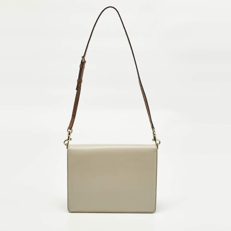 Pre Owned Dolce & Gabbana Lucia Multicolor Crocodile, Python and Leather Shoulder Bag