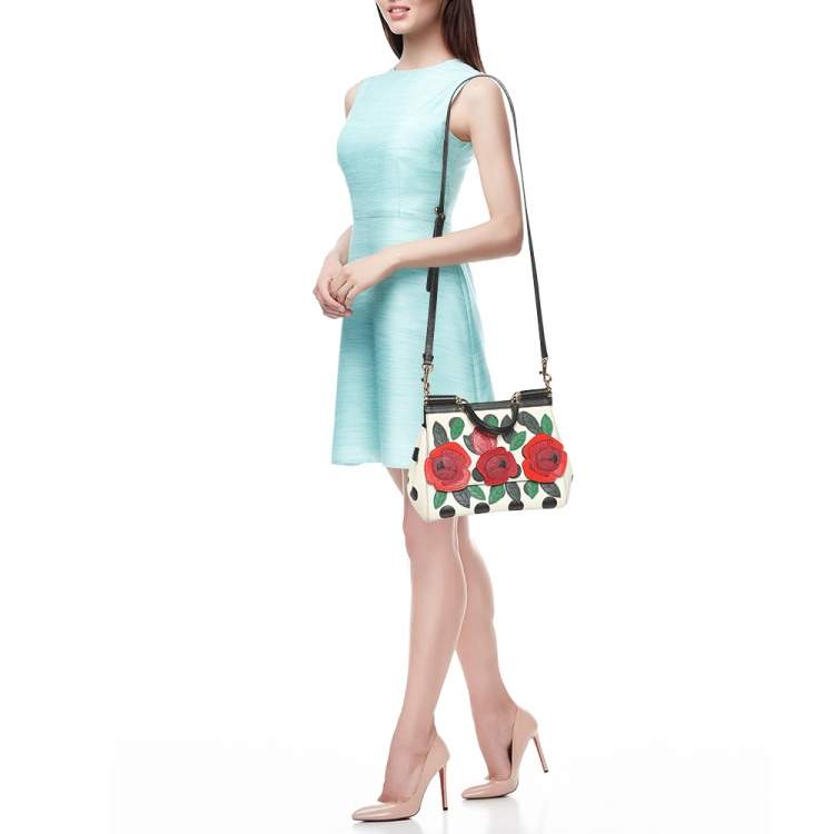 Pre Owned حقيبة دولتشي أند غابانا ميس سيسيلي متوسطة يد علوية جلد أحمر