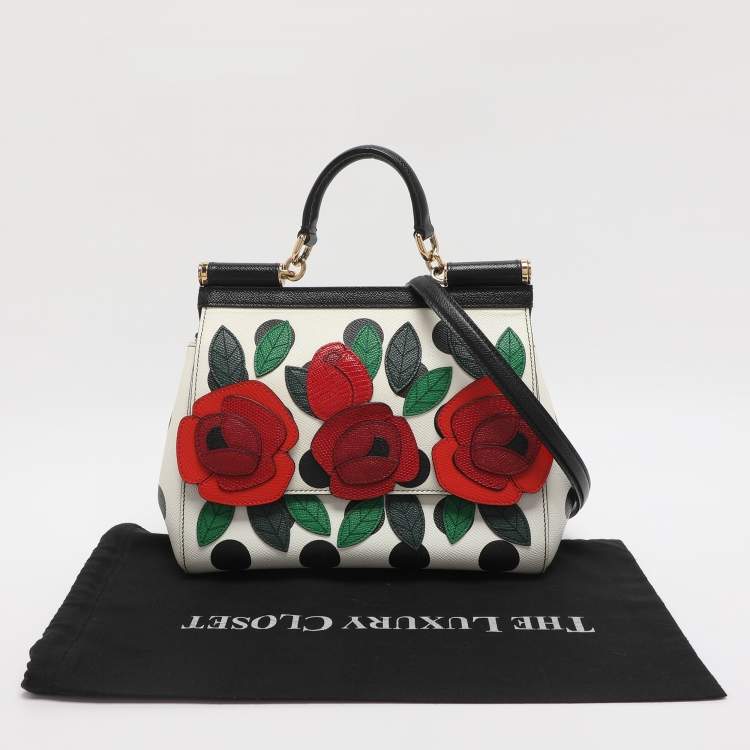 Pre Owned حقيبة دولتشي أند غابانا ميس سيسيلي متوسطة يد علوية جلد أحمر