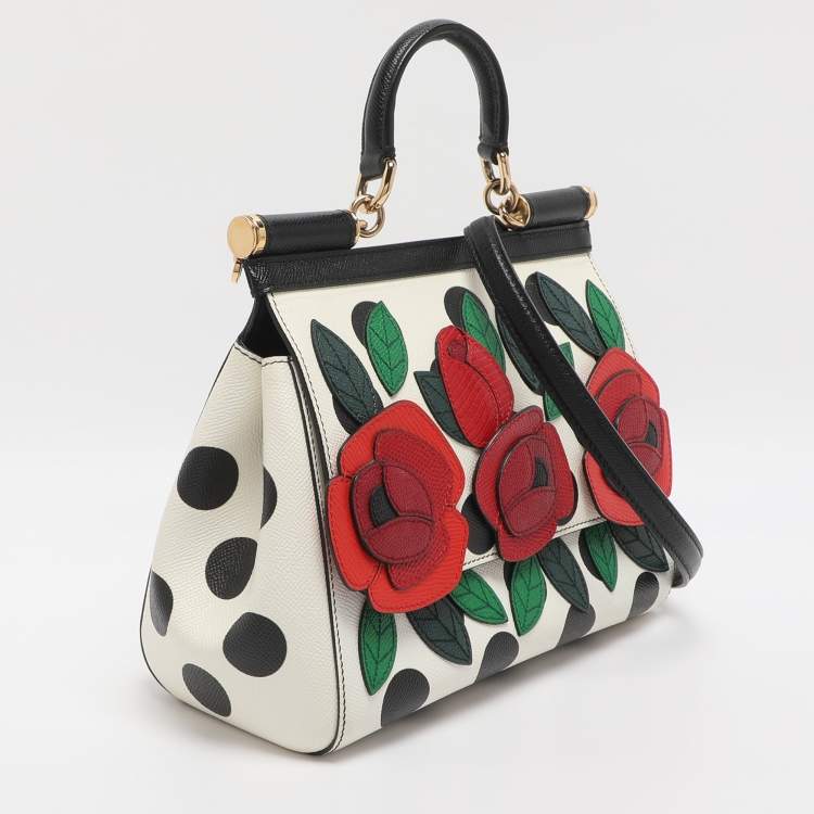 Pre Owned حقيبة دولتشي أند غابانا ميس سيسيلي متوسطة يد علو ية جلد أحمر