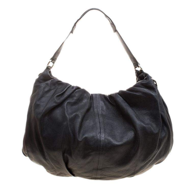 Pre Owned Dolce & Gabbana Black Leather Miss Night and Day Hobo
