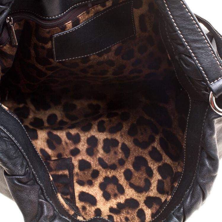 Pre Owned Dolce & Gabbana Black Leather Miss Night and Day Hobo