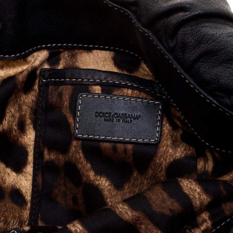 Pre Owned Dolce & Gabbana Black Leather Miss Night and Day Hobo