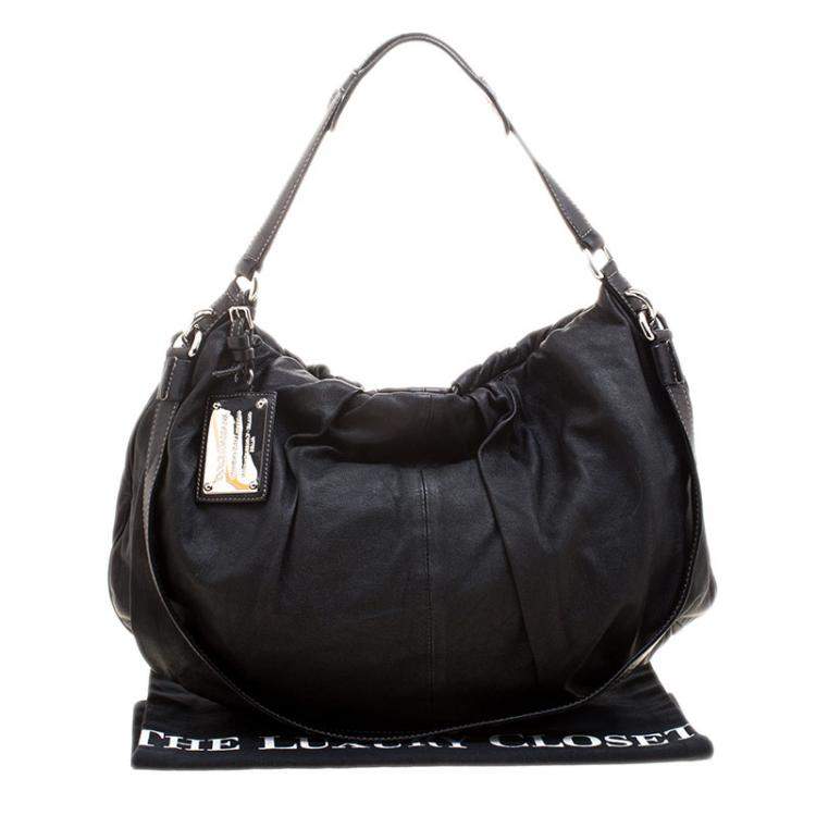 Pre Owned Dolce & Gabbana Black Leather Miss Night and Day Hobo