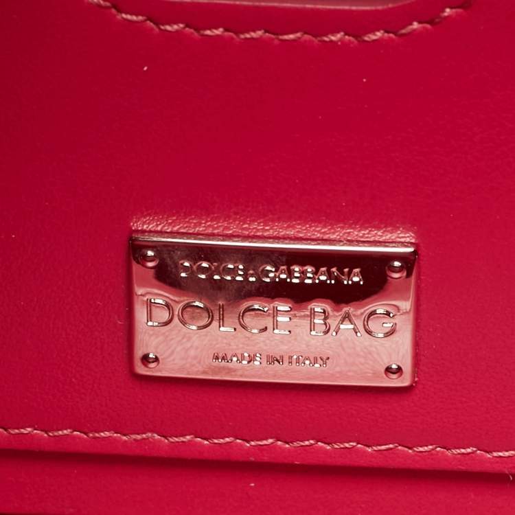 Pre Owned Dolce & Gabbana Dolce Box Pink/White Floral Embellished Leather Top Handle Bag