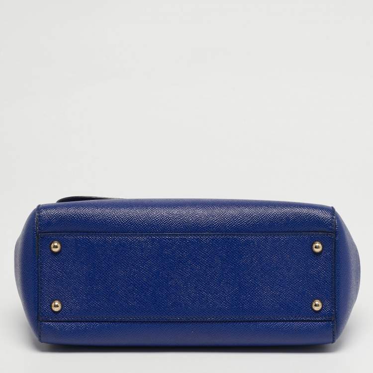 Pre Owned حقيبة دولتشي أند غابانا ميس سيسيلي جلد أزرق متوسطة بيد علوية