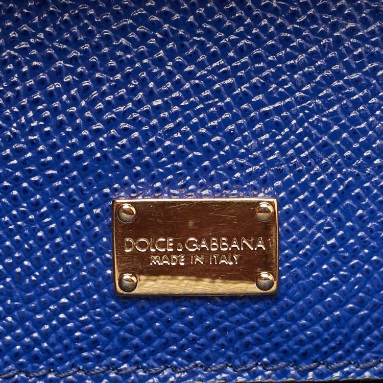 Pre Owned حقيبة دولتشي أند غابانا ميس سيسيلي جلد أزرق متوسطة بيد علوية