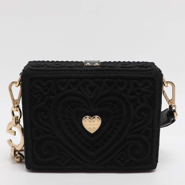 Pre Owned حقيبة كلتش دولتشي أند غابانا صندوقية دانتيل أسود