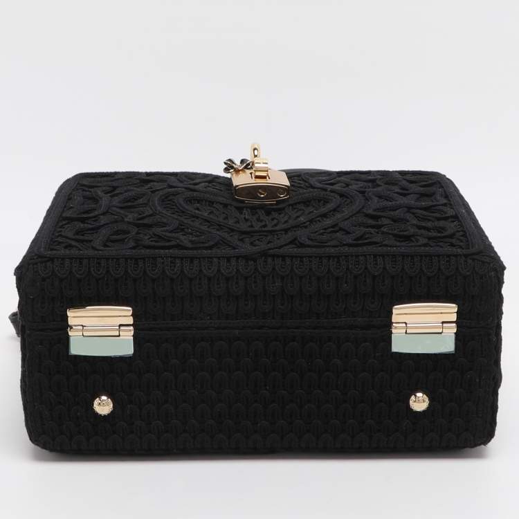 Pre Owned حقيبة كلتش دولتشي أند غابانا صندوقية دانتيل أسود