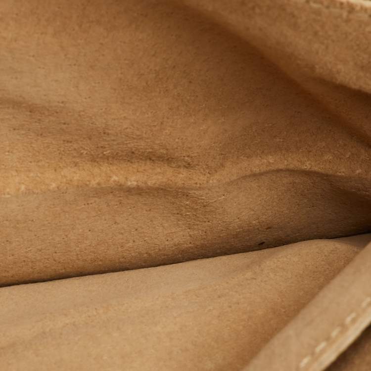 Pre Owned Dolce & Gabbana Vintage Boho Chic Cream/Brown Suede Flap Shoulder Bag