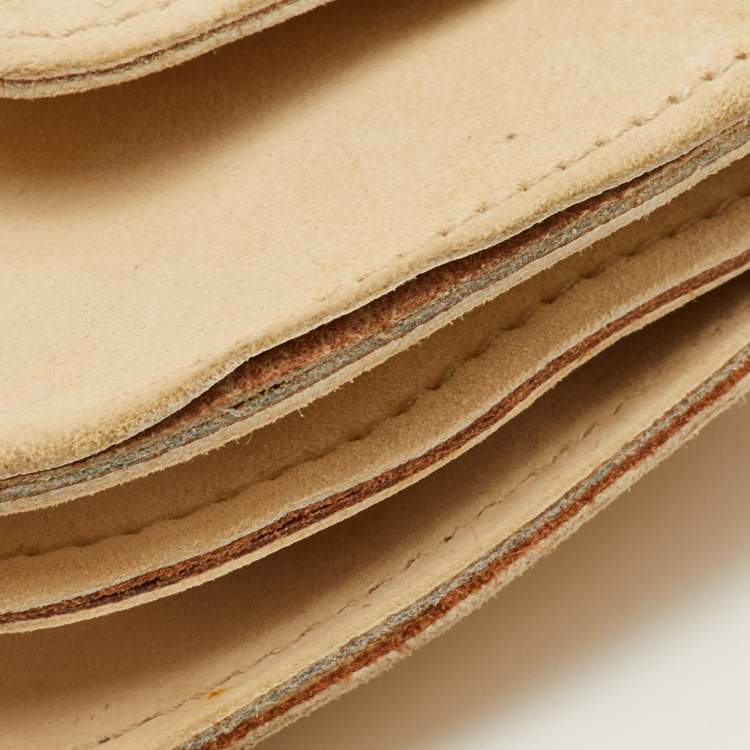 Pre Owned Dolce & Gabbana Vintage Boho Chic Cream/Brown Suede Flap Shoulder Bag