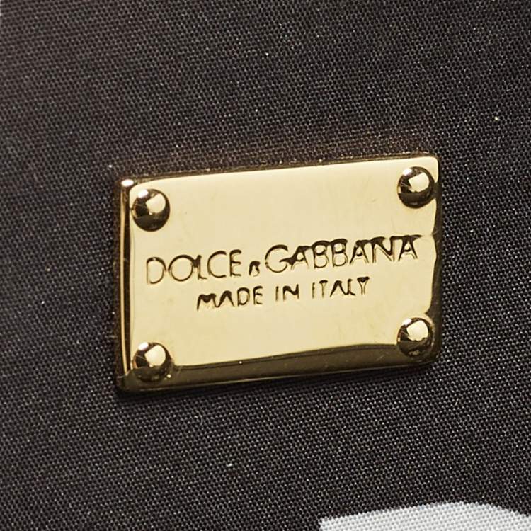 Pre Owned Dolce & Gabbana DG Embossed Logo Small Black Leather Tote