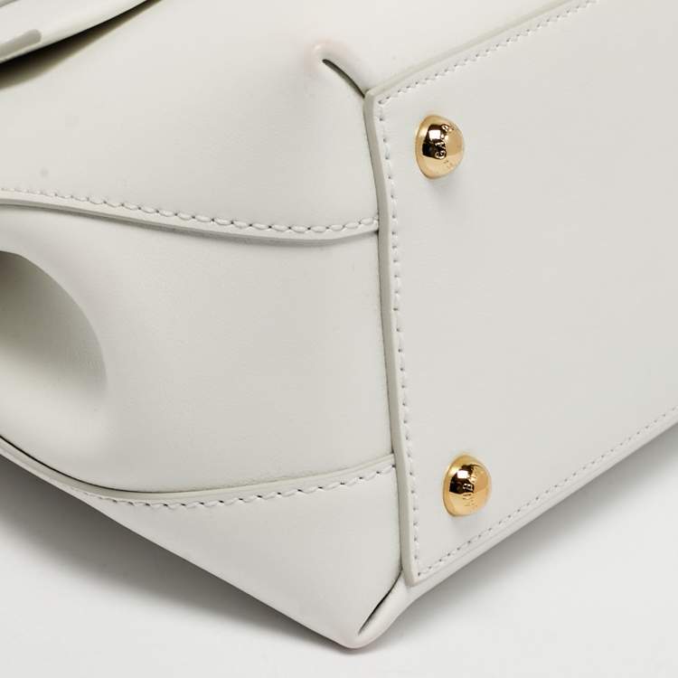 Pre Owned Dolce & Gabbana Lucia Small White Leather Top Handle Bag