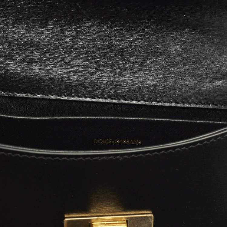 Pre Owned Dolce & Gabbana Marlene City Mini Black Leather Shoulder Bag