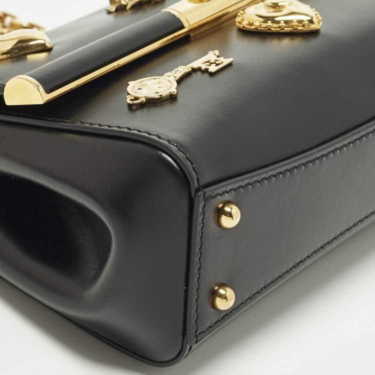 Pre Owned Dolce & Gabbana Marlene City Mini Black Leather Shoulder Bag