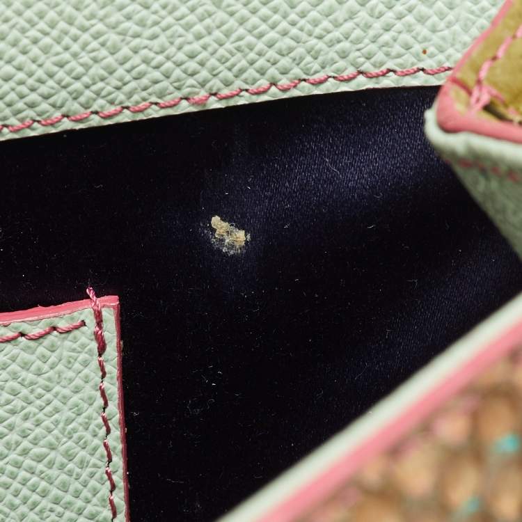 Pre Owned Dolce & Gabbana Miss Sicily Multicolor Crocodile and Python Top Handle Bag