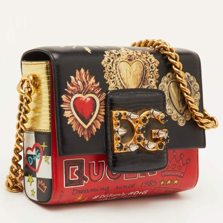 Pre Owned Dolce & Gabbana DG Millennials Multicolor Leather Shoulder Bag