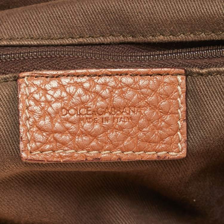 مملوكة مسبقًا Dolce & Gabbana Miss Easy Way Gold Leather Satchel